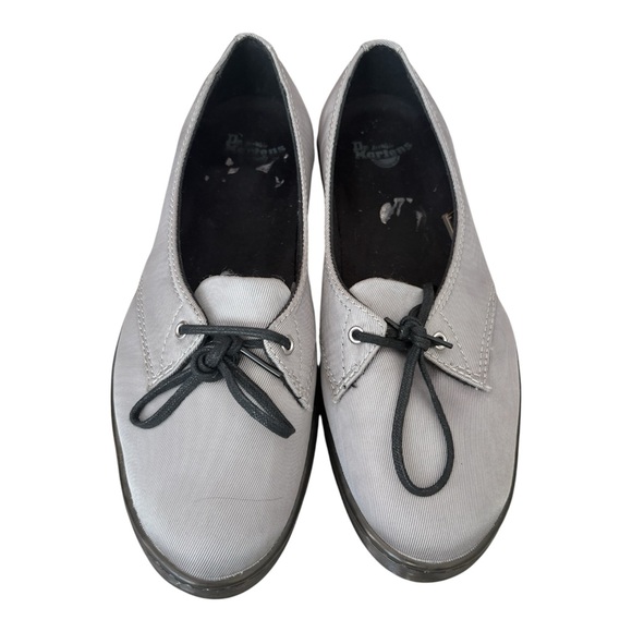 Dr. Martens Gray Canvas 2-Eye Lace Up Shoes AirWair Casual Oxford Size 8 - Picture 2 of 8